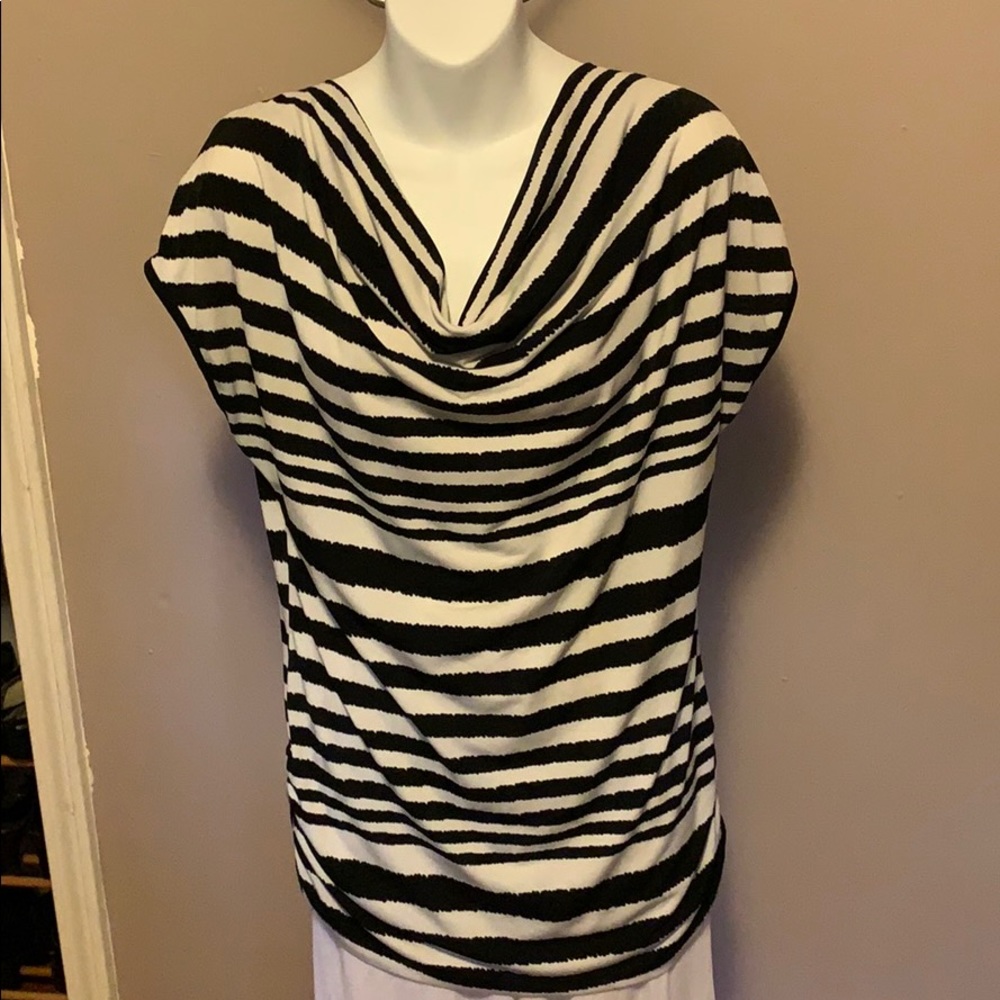 Basic black and white striped blouse